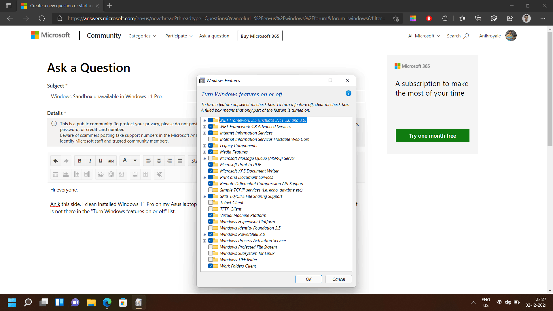 Is it possible to have multiple Sandboxes on my Windows 11 Pro laptop? How? 0e445d49-d3d7-4131-8cc8-cfbbbb5a644b?upload=true.png