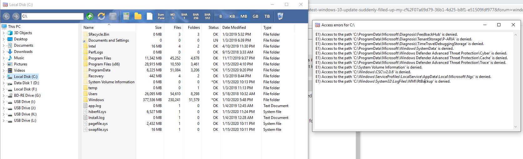 C Drive is full after a Microsoft update - Windows 10 OS 0f0b53ab-4bbd-4d0a-accf-7f59bba23a58?upload=true.jpg