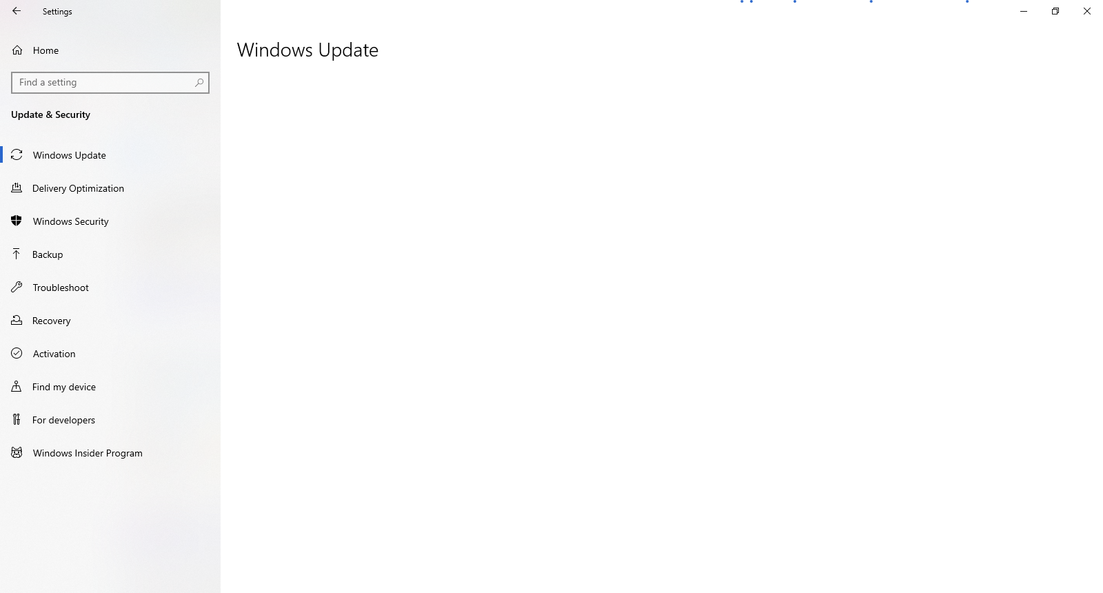 Windows 10 - Windows Update page in Setting is not loading 0f20a8da-2b72-4d9d-9686-2587968fbc8e?upload=true.png