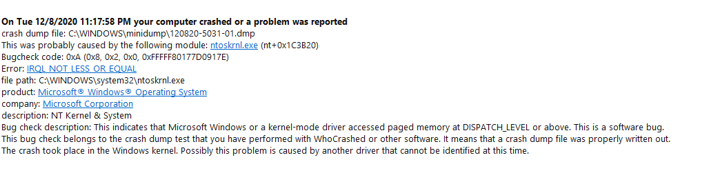 My computer keeps BSOD, can't go like 3 minutes of use before crashing. 0f4a5c57-8990-4efd-beec-9f6c29af609d?upload=true.png