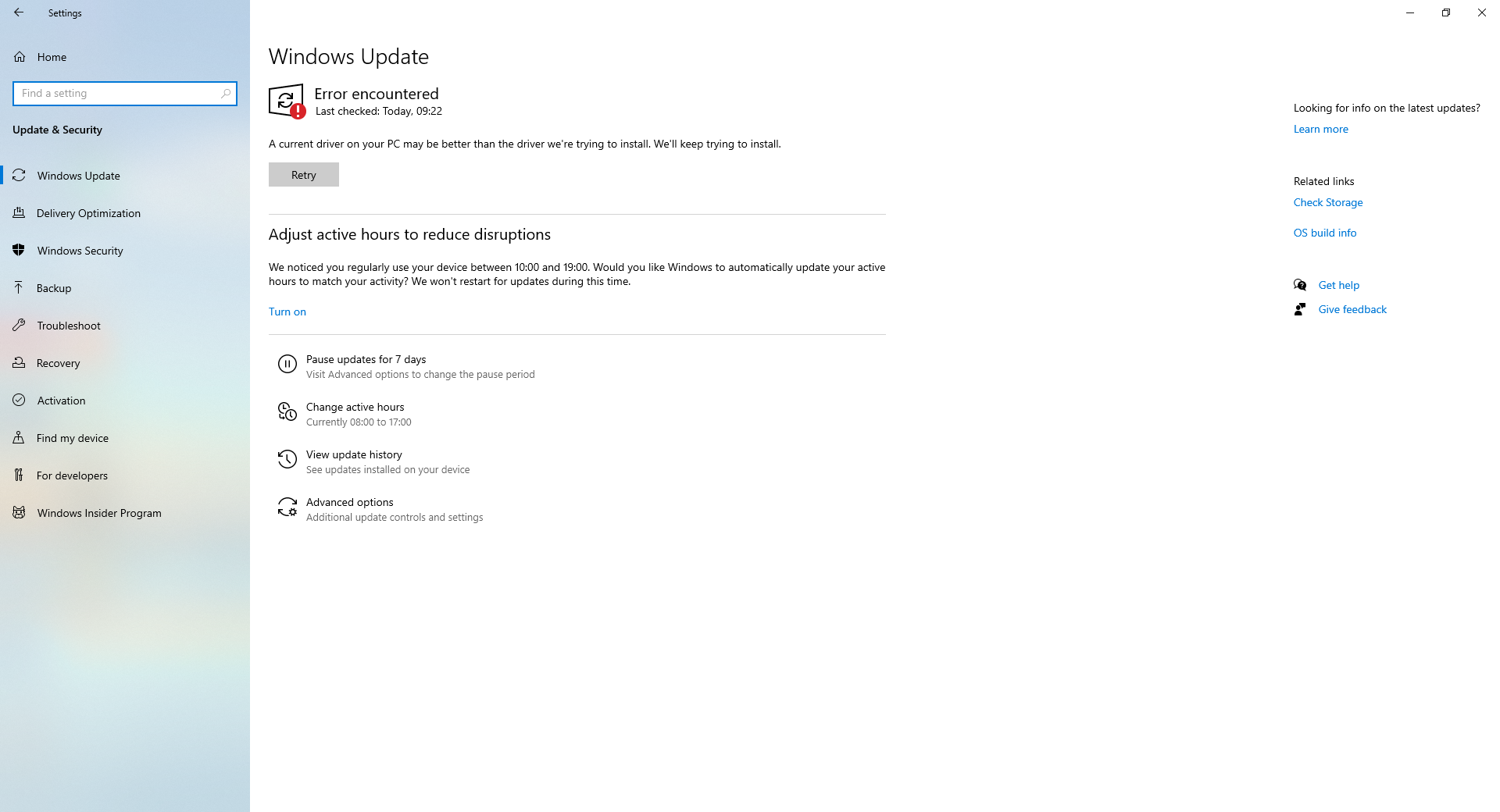 The current driver on your PC may be better than the driver we are trying to install....... 0fa65b5a-51b1-4447-8972-2b6a4b1799b6?upload=true.png