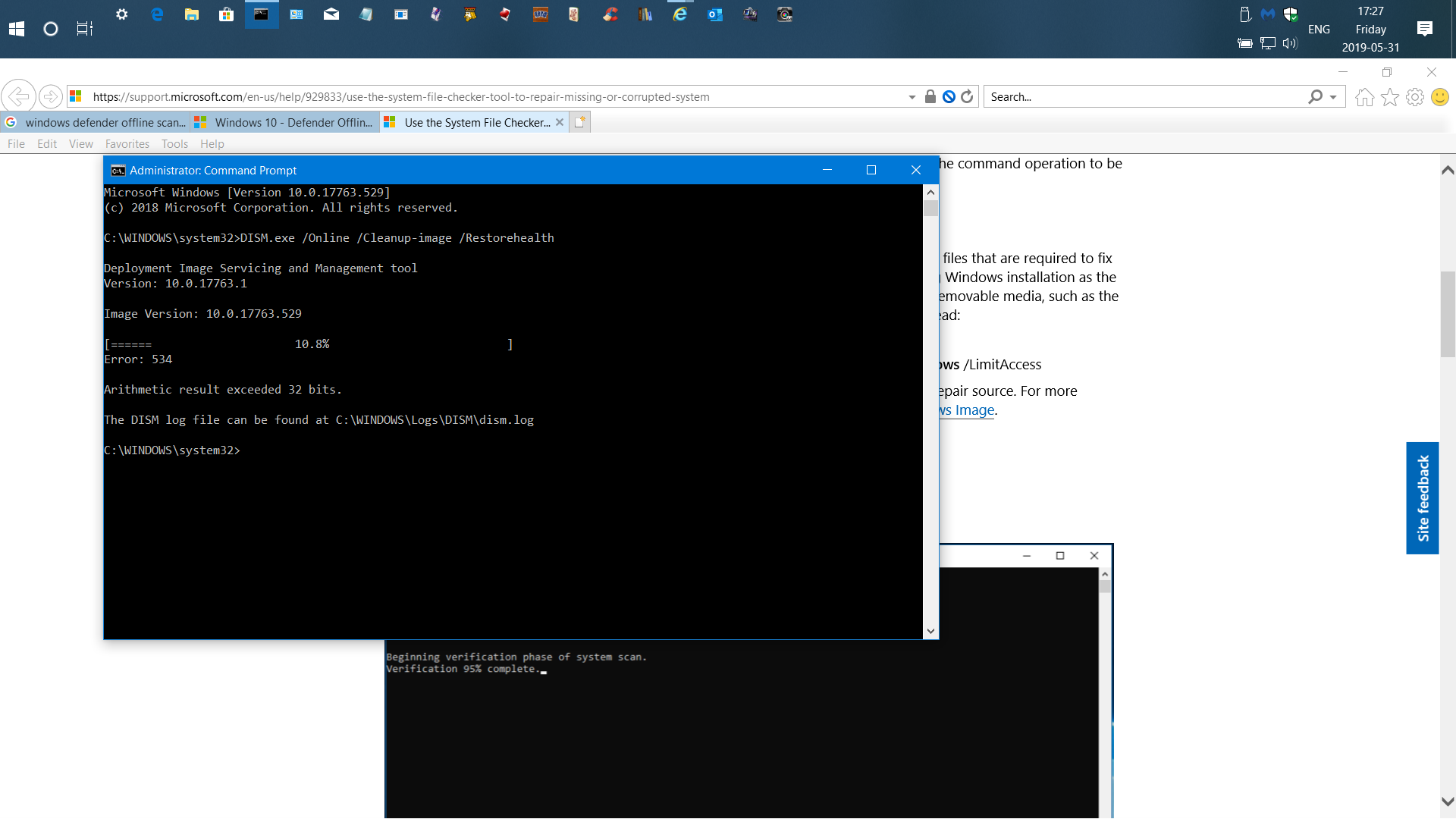 Windows off Line Scan won't Run  code: 0x8004cc01 0fc2509f-b0b7-4542-beff-ff8d54e40521?upload=true.png