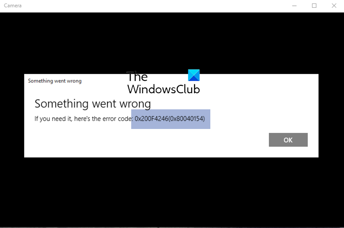 Windows Camera app error 0x200F4246 (0x80040154)