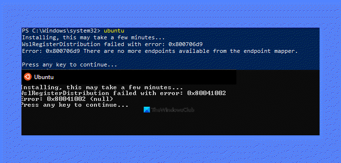 WslRegisterDistribution failed with error: 0x80041002 0x80041002-wsl.png