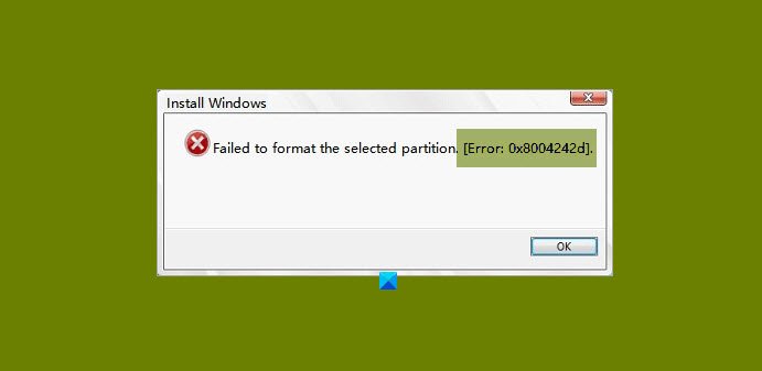 Failed to format selected partition, Error 0x8004242d 0x8004242d.jpg