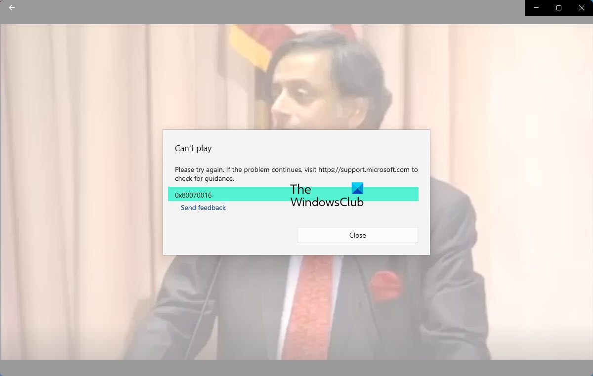 Fix 0x80070016 error in Films & TV app in Windows 11/10 0x80070016.jpg