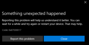 Fix Xbox or Microsoft Store error 0x87e00017 in Windows 10 0x87e00017-300x152.png