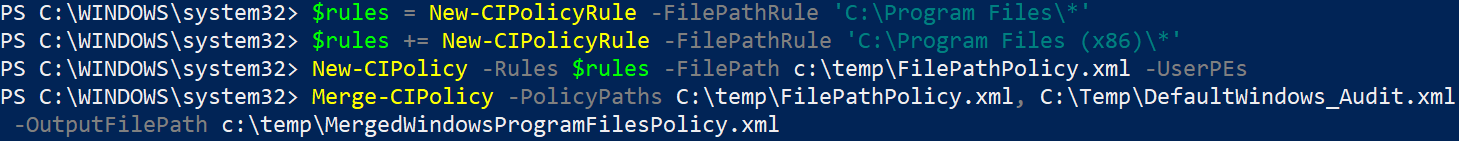 Allow WDAC application Control policy to allow Microsoft patches to run 1-File-path-rules-Windows-Defender-Application-Guard.png