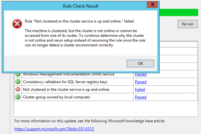 Fix: Rule Not clustered or the cluster service is up and online error during update of... 1.png