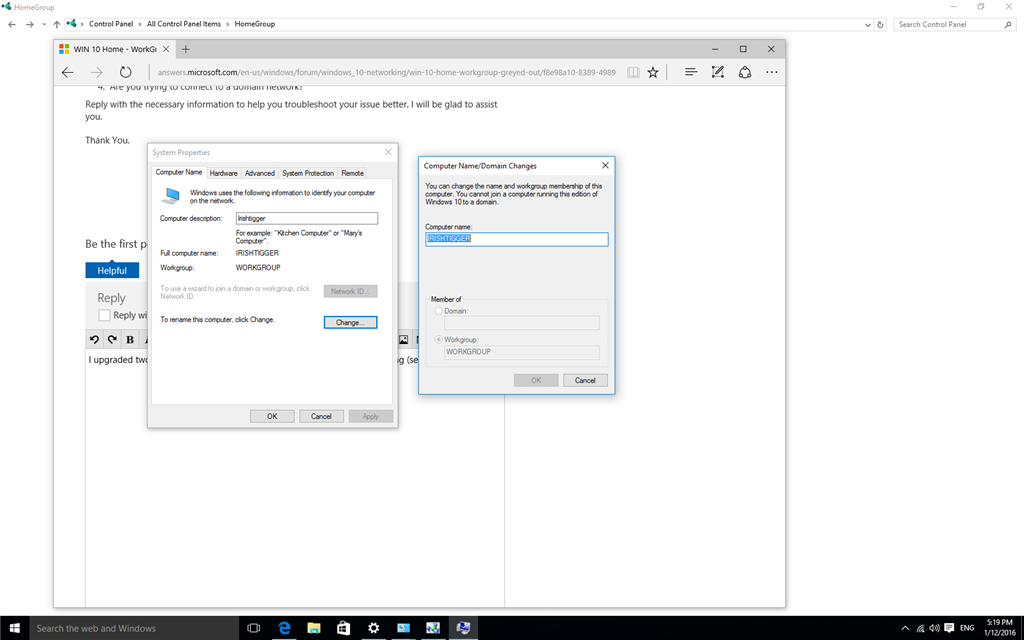 Unable to see PC's on my workgroup. Network ID button greyed out. 10d2730d-43bc-4348-855d-98b483d1580b.png