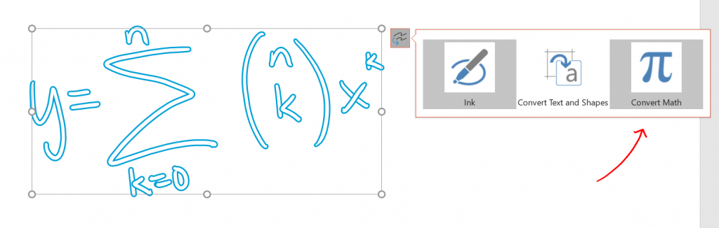 Announcing new Ink to Math feature in PowerPoint for Office 365 11-1024x326.png