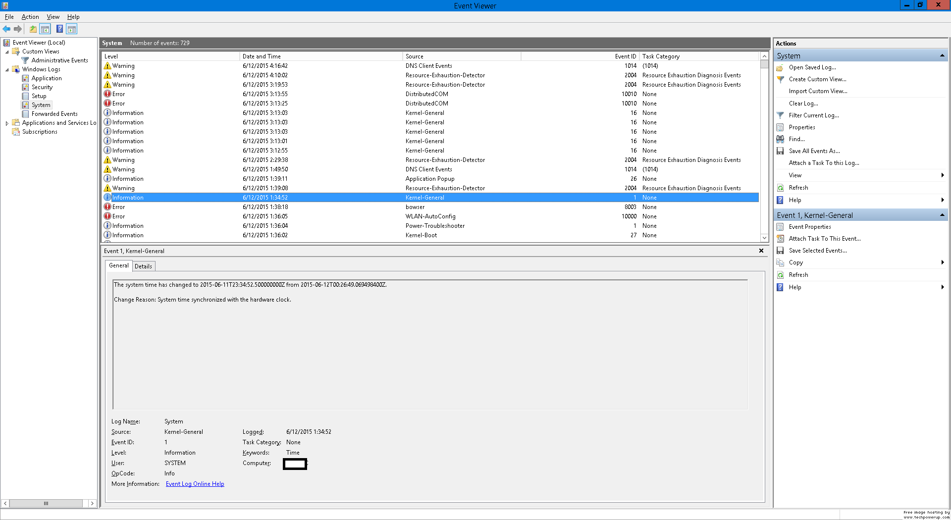 Windows 10, System Time Dizzles Away, System time synchronized with the hardware clock Seen... 11.png