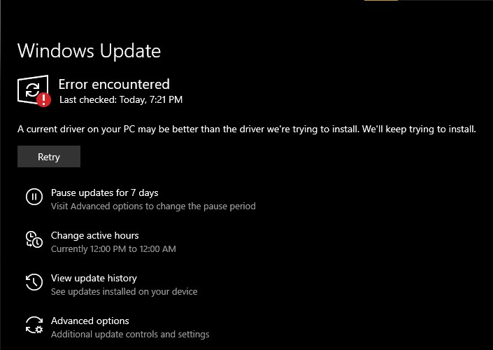 Windows Update keeps trying to install an older Intel Graphics Driver and keeps failing... 110162e4-083e-437f-b0c0-2d1896dfe2e0?upload=true.jpg
