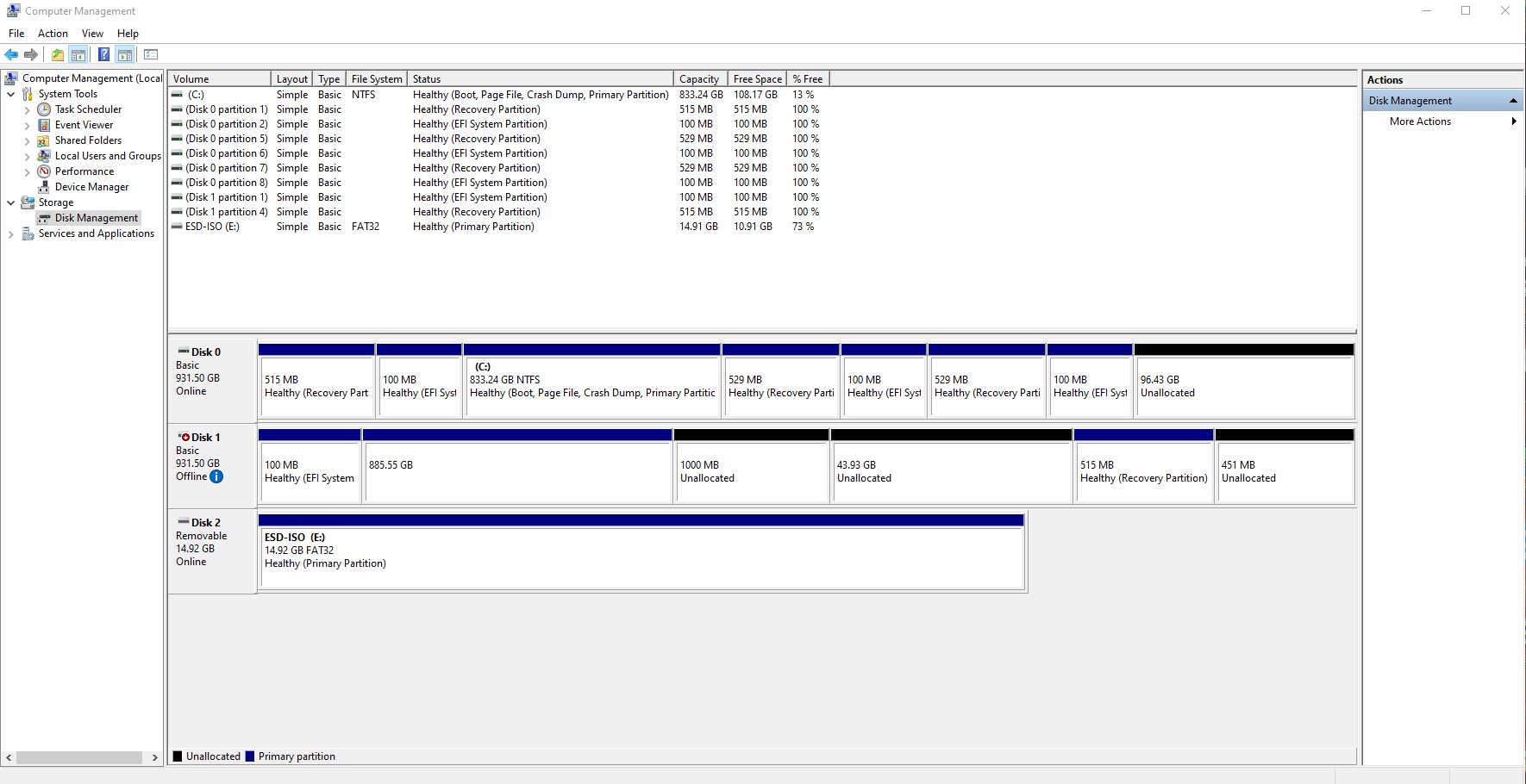 I think I messed up? Unallocated space after FOUR recovery partitions. 1168e3a1-3433-4387-aa42-a766eaab5d3d?upload=true.jpg