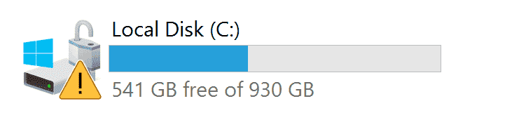 What does this exclamation mark icon mean on my drive C? 117470a5-cb37-40de-906b-62528e5e535d.png