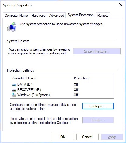 Restore Point issue with Windows 10 11810f41-21c7-44e8-9af1-6a579ca577fc?upload=true.jpg