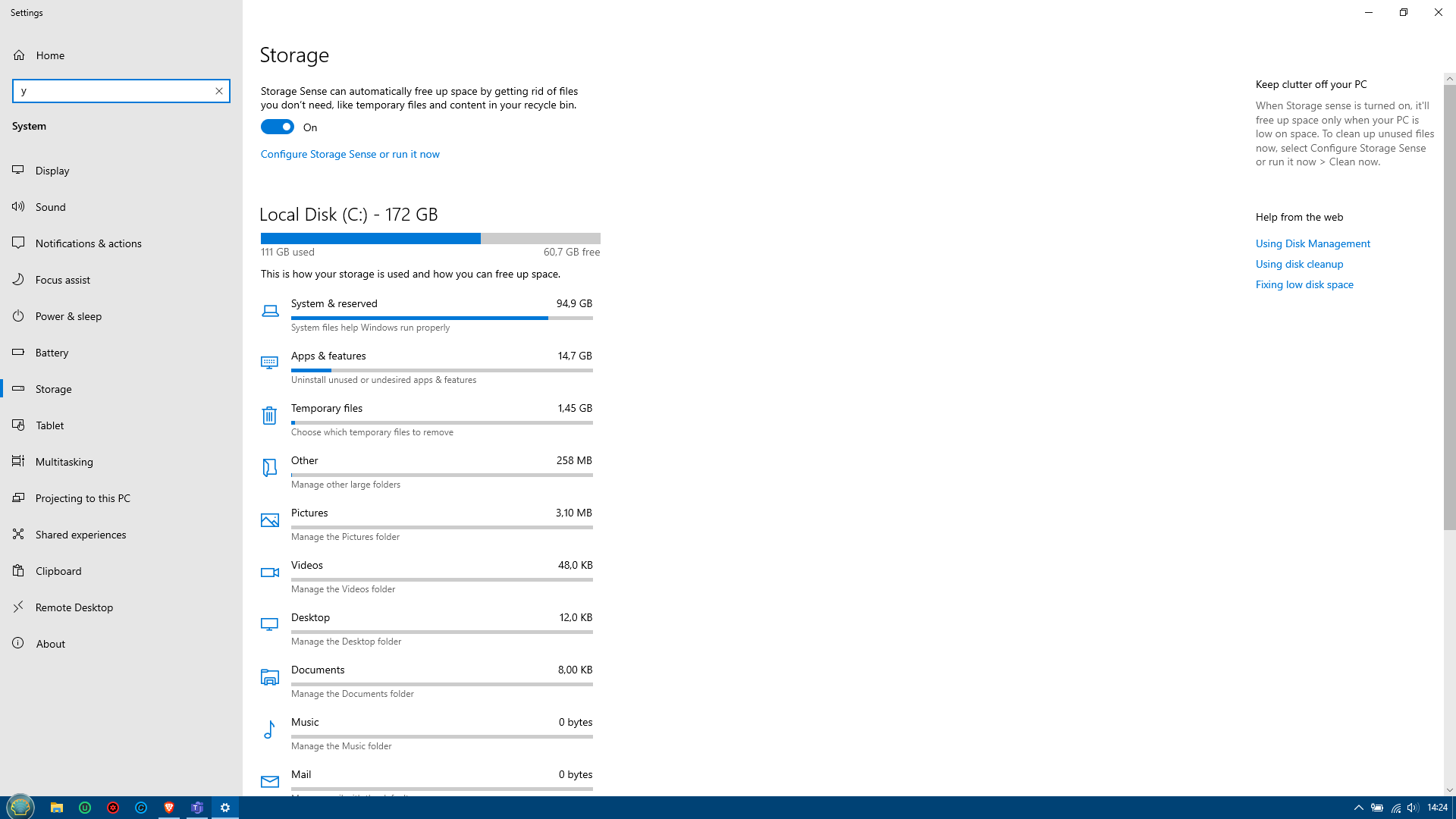 Windows 10 shows weird storage numbers inside the storage settings after a bios update 118da305-1620-46ae-a0c5-739cd404a79e?upload=true.png