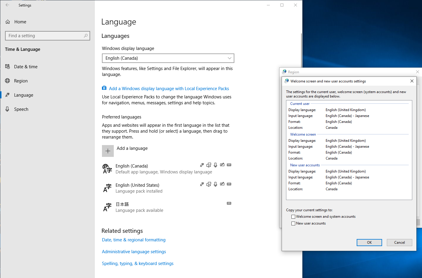 How to copy display language setting English (Canada) to welcome screen and new users? 1193e6dd-a76a-4a86-b781-1bf5cd86b201?upload=true.png