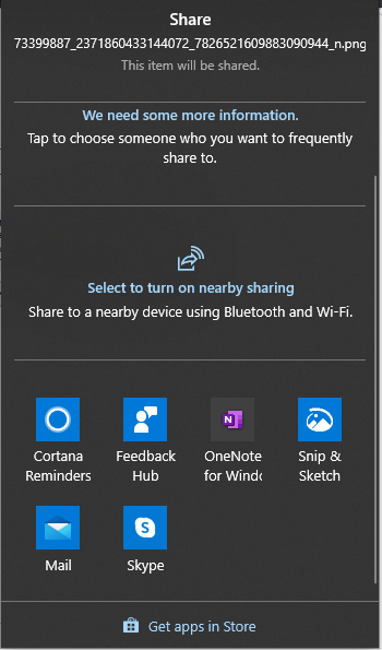 Add Apps from the Microsoft Store on the Share option/button 11d8c4ba-929a-49ab-a63e-2dcb82511c7e?upload=true.png