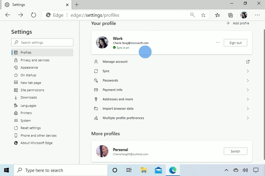 What is new in Microsoft 365 in June 2020 12-IMAGE_Edge_SyncCapabilities.gif