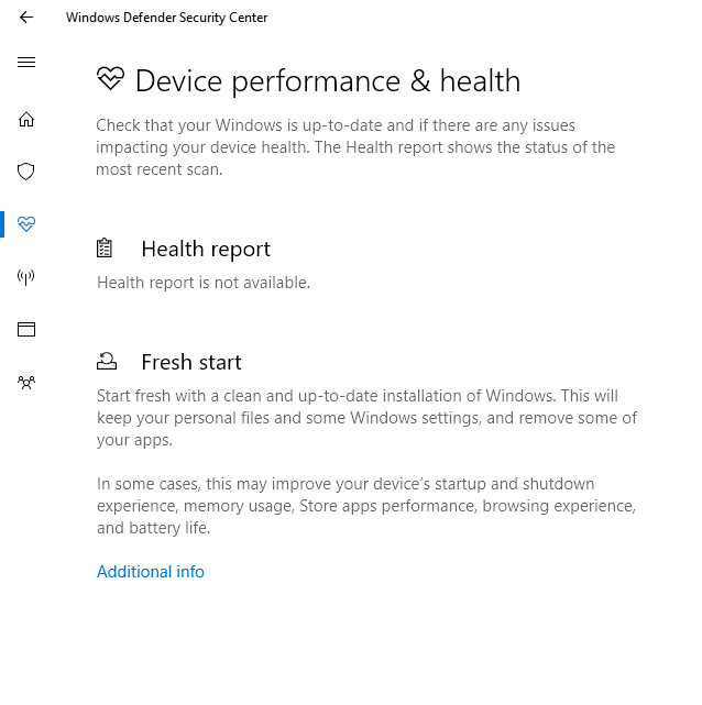 I am unable to see all the provided options such as 'Device Performance & Health' , 'Device... 128536d1491485940t-greyed-out-device-performance-health-option-1.png