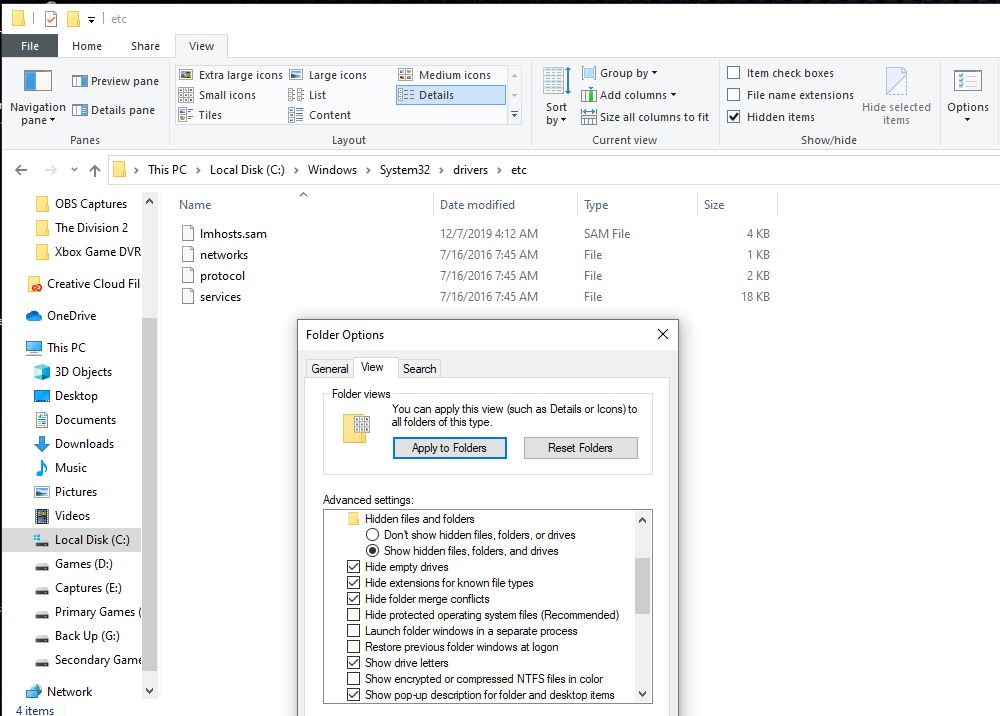 Hosts file does not exist in etc but Windows folder instead. Windows Security quarantines... 12e9d1b1-e843-4200-aea2-9a7c8a797324?upload=true.jpg