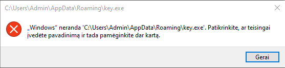 When i open cmd or game setup it shows 'Windows cannot find C:/admin/appdata/roaming/key.exe 13042587-10fa-4605-b65b-d49230f16536?upload=true.png