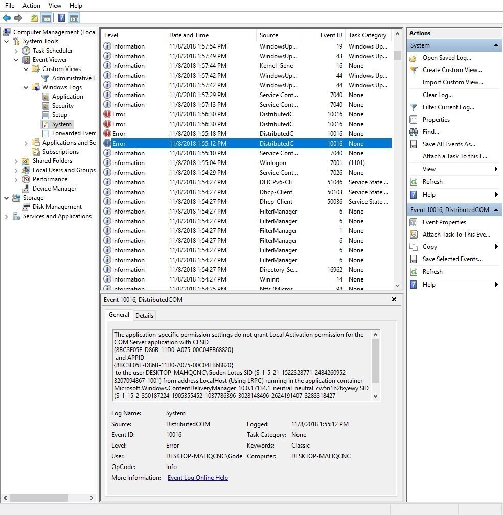 Event ID 10016 causing system crash 1316d491-491a-4adf-9395-0a13c5904948?upload=true.jpg