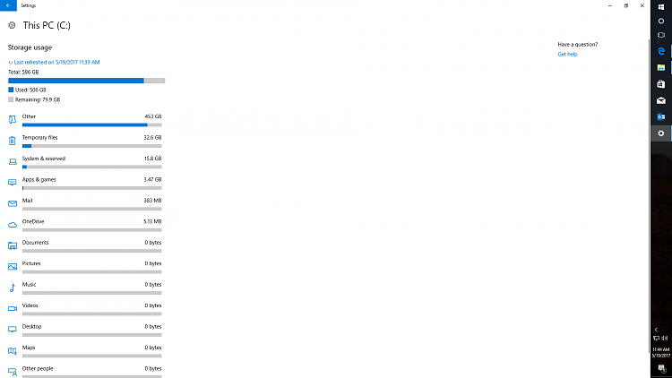 Empty file folders despite storage space used 137861d1495208816t-loss-disk-space-despite-clean-install-storage-usage-1.png