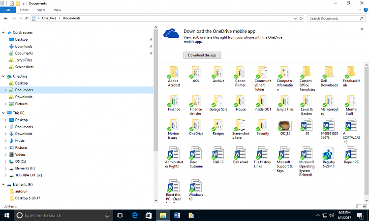 I have a message on the front page when logging in that says download the OneDrive mobile... 138581d1496962623t-onedrive-download-issue-screenshot-11-.png