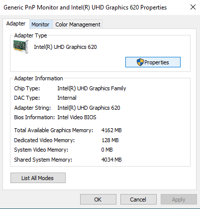 MY GPU IS 3.9 GB BUT VIDEO RAM IS ONLY 128MB. 1393581e-67eb-4c2f-9f88-d3639ee6a1d4?upload=true.png