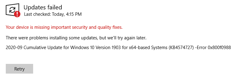 I cannot download a new Window's 10 update. I have tried a lot of tactics but I can't seem... 13b3c53a-d3b7-428e-bce1-a0d751bfb2b1?upload=true.png