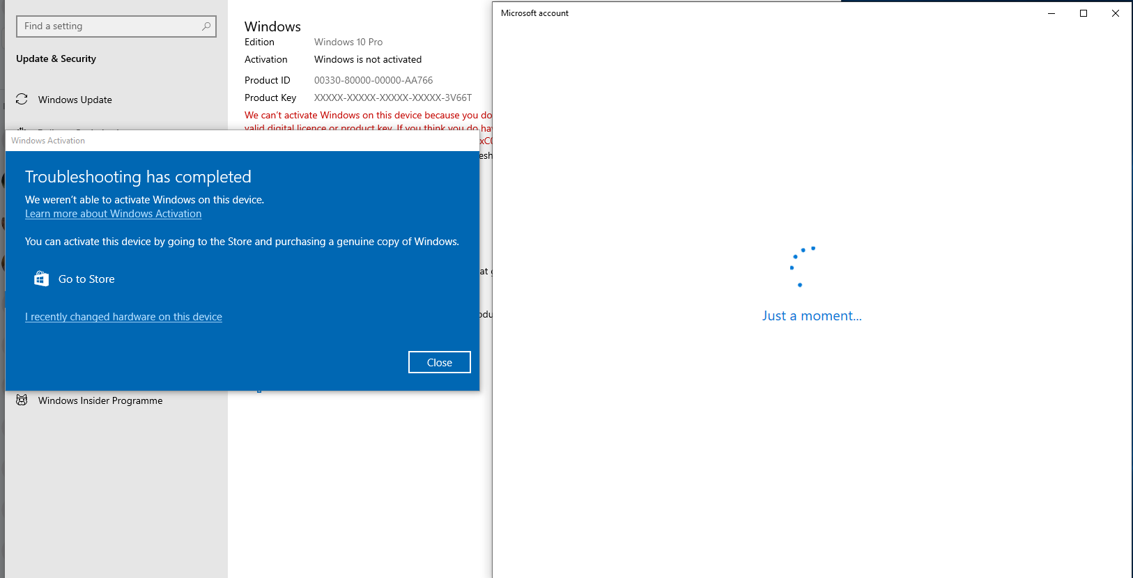 Recent PC upgrade - Unable to activate windows using "I recently changed hardware on this... 13cce4b0-6403-476e-9546-8486dd4a2083?upload=true.png