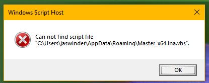 Can not find script file error on startup. 13d9a1fd-9379-4609-a4c3-8dceaa79736c?upload=true.jpg