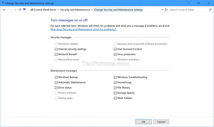 Disable Security and Maintenance Settings Messages through registry. 141799d1498789237t-how-disable-security-maintenance-notifications-image.png