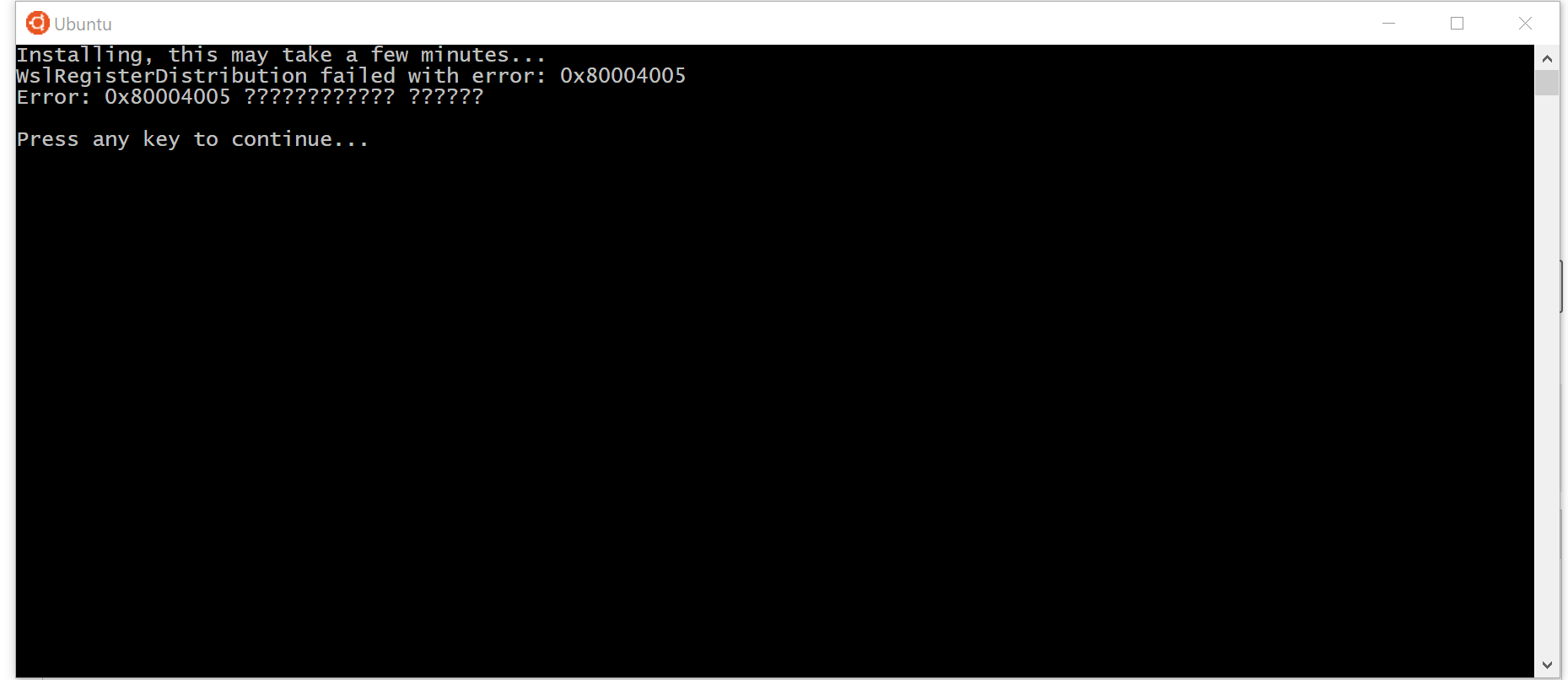 Ubuntu - WslRegisterDistribution failed with error: 0x80070001 14894248-111d-412b-8af4-855ec595eda1?upload=true.png