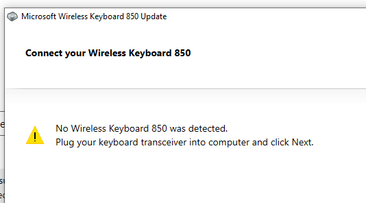 Microsoft Wireless Keyboard 850 Firmware Update