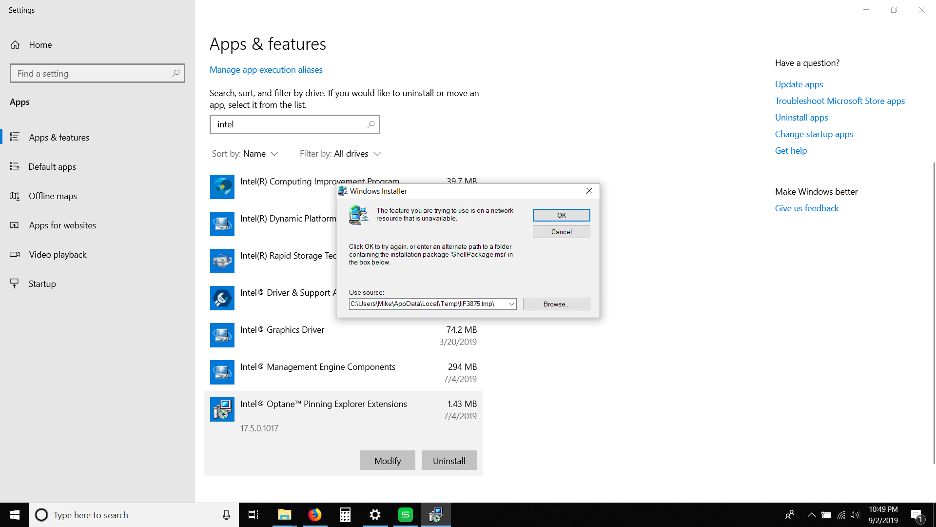 Intel Optane Error, Can't Uninstall 1549145d-917c-432b-a0ce-81bef52ec932?upload=true.png