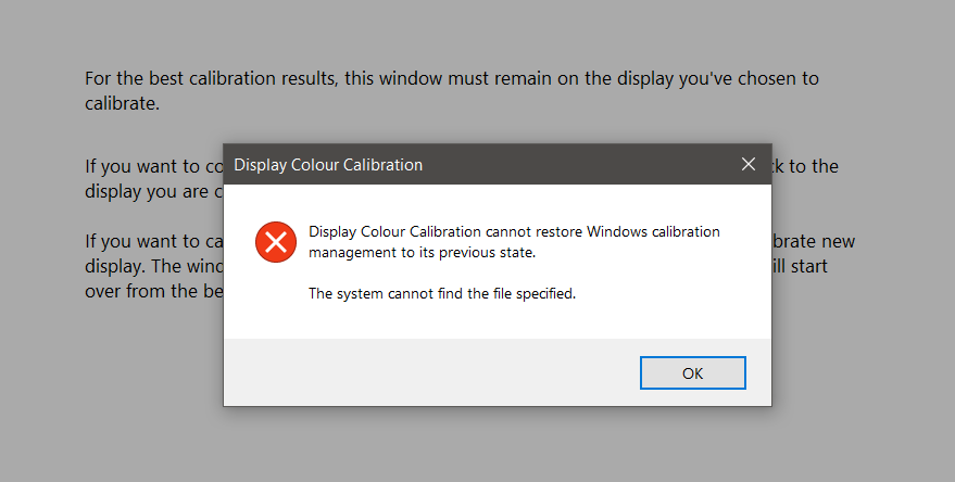Display Colour Calibration cannot save new calibration 15647753-5aee-489f-bbb8-ffd08ae2c36f?upload=true.png