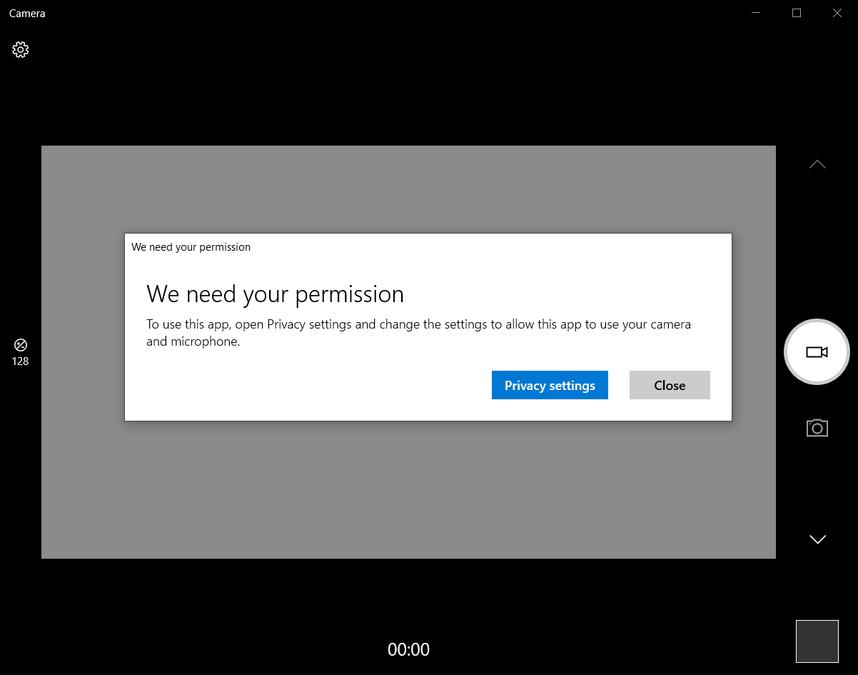 Camera Stopped working..Asking for Permission 1578286c-5b20-4f28-a876-cfe832bc5259?upload=true.png