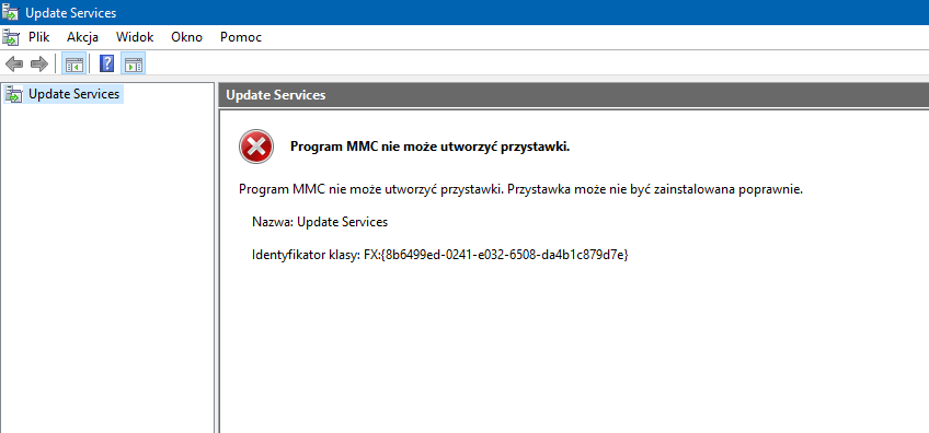 MMC for Windows Server Update Services in Windows 10 Pro 1903 stopped working 159d5392-d9c2-4795-a3d2-389ab48c5b48?upload=true.png
