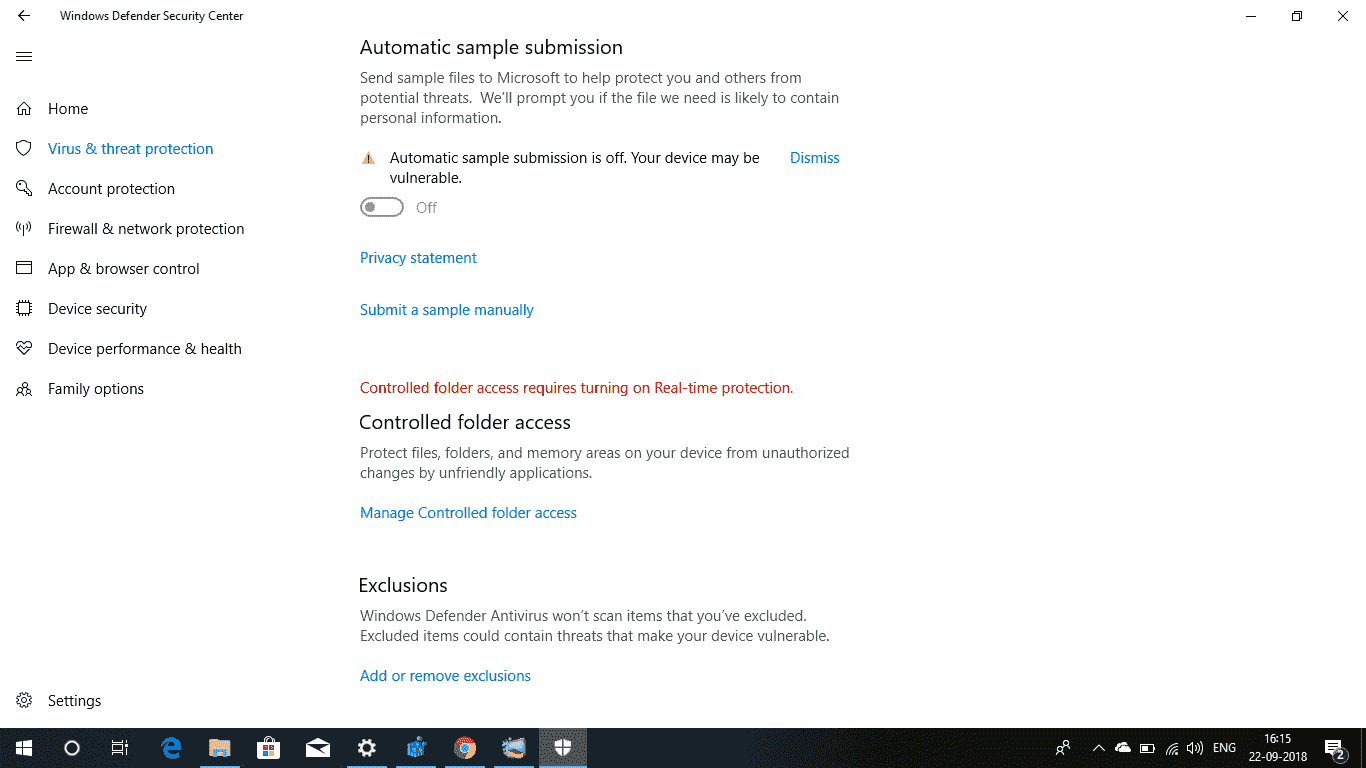 Can't activate windows defender. Real time protection greyed out. 15d9aa64-7e1f-410b-a900-ae6a52196c33?upload=true.png