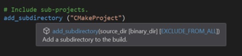 New Visual Studio 2019 version 16.2 Preview 2 released 16.1p2-CMakeSubProject.jpg