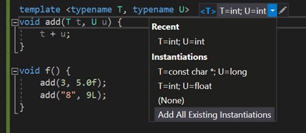 Visual Studio 2019 version 16.1 Preview 2 now available 16.1p2-CppTemplateIntelliSense.jpg