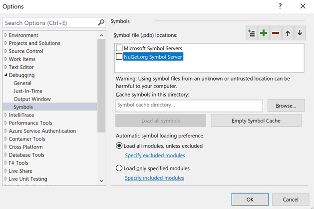 Visual Studio 2019 version 16.1 Preview 2 now available 16.1p2-NuGetSymbolServer.jpg