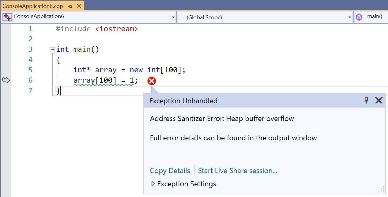New Visual Studio 2019 v16.7 and v16.8 Preview 1 released 16.6AddressSanitizer.jpg