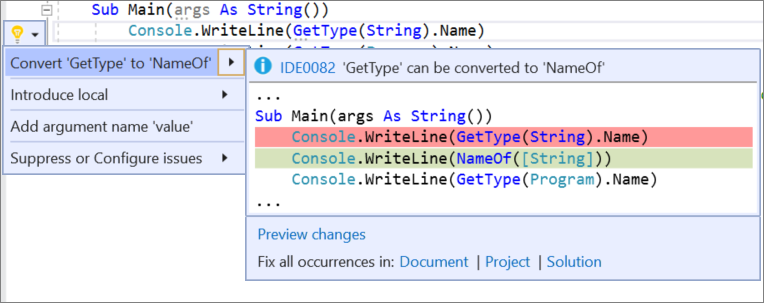 Visual Studio 2019 v16.8 Preview 2 Releases New Features 16.8_P2ConvertGetType.png