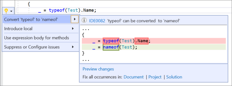 Visual Studio 2019 v16.8 Preview 2 Releases New Features 16.8_P2ConvertTypeOf1.png