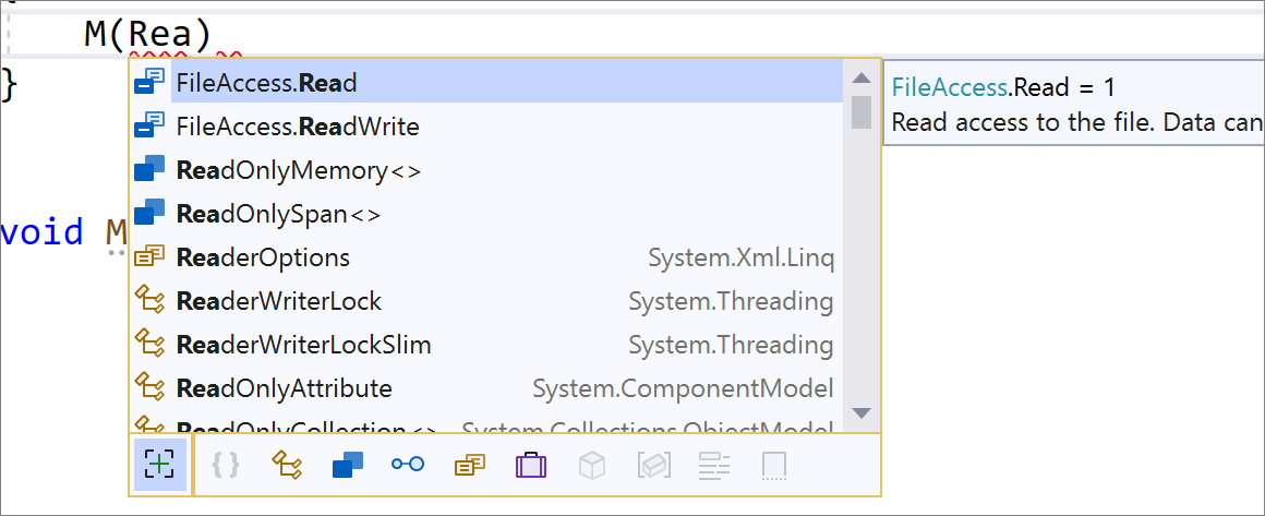 Visual Studio 2019 v16.9 and v16.10 Preview 1 now available 1610P1EnumName.png