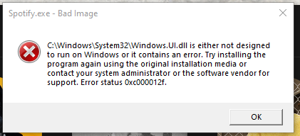 Spotify posting Bad image in Windows.UI.DLL 1616b268-3f31-4428-84ef-8db47b2cd6d3?upload=true.png
